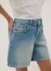 Blue pure-cotton denim shorts for girls, regular fit with polka-dot detail_2