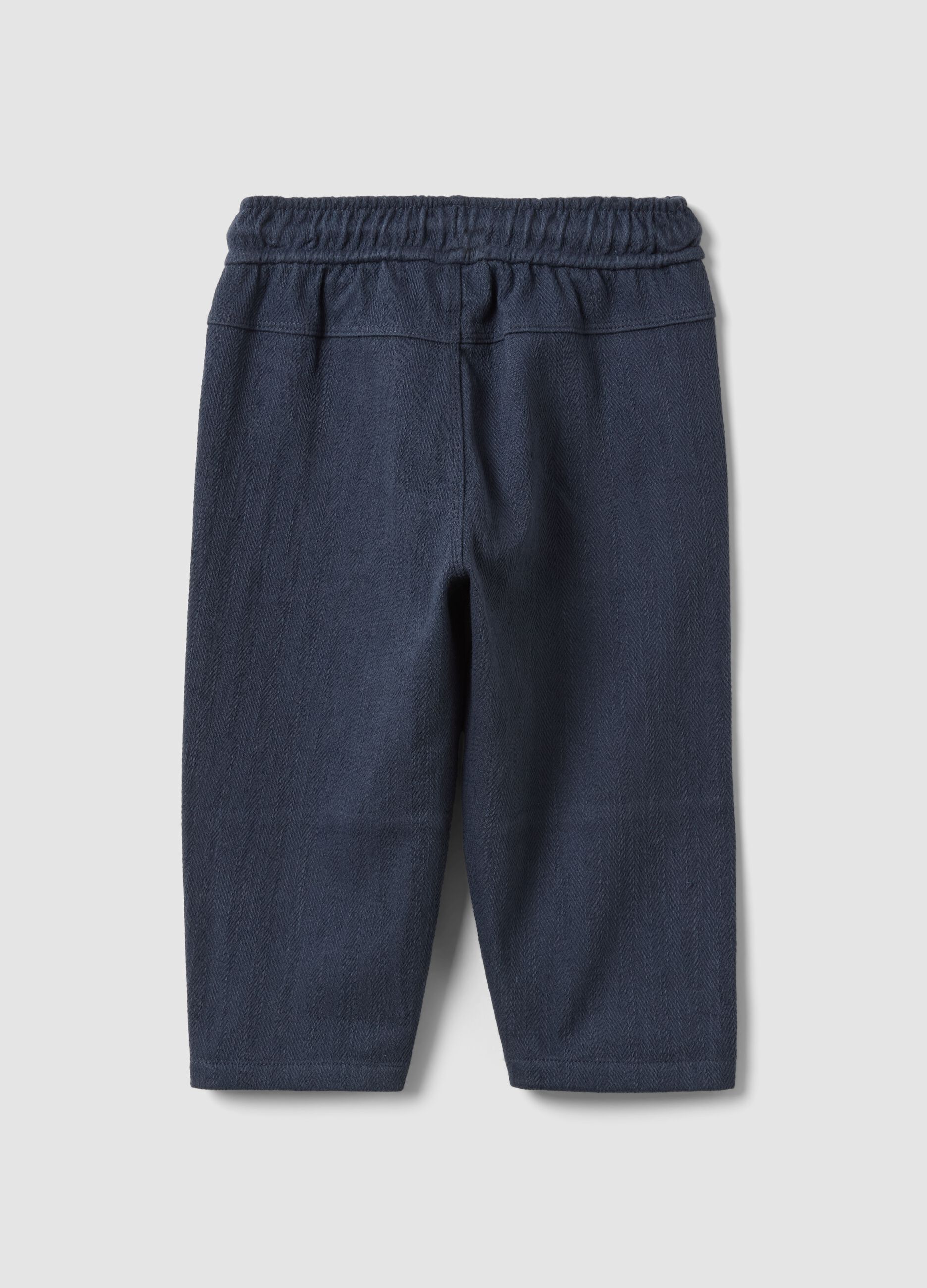 Grey overfit stretch cotton joggers for baby boy