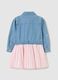 Denim dress with pleated skirt_1