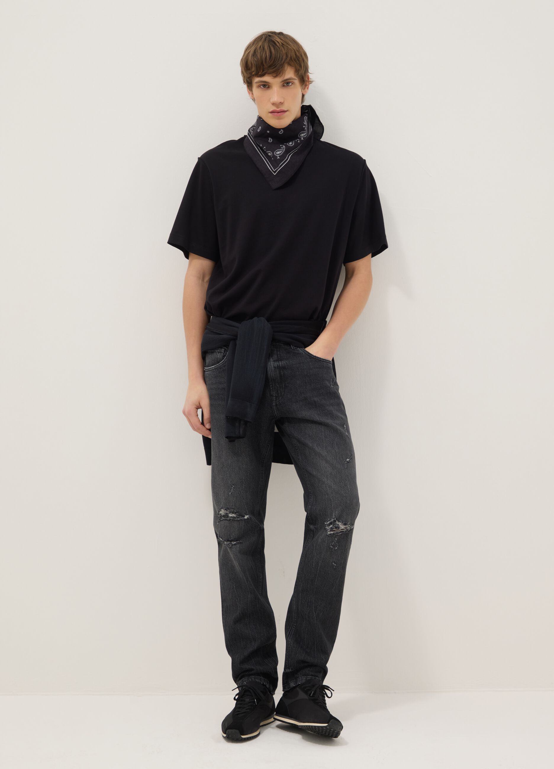 Black pure cotton boxy fit t-shirt