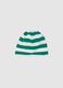 Children's Multicolour Striped Stretch Cotton Hat with Print_1