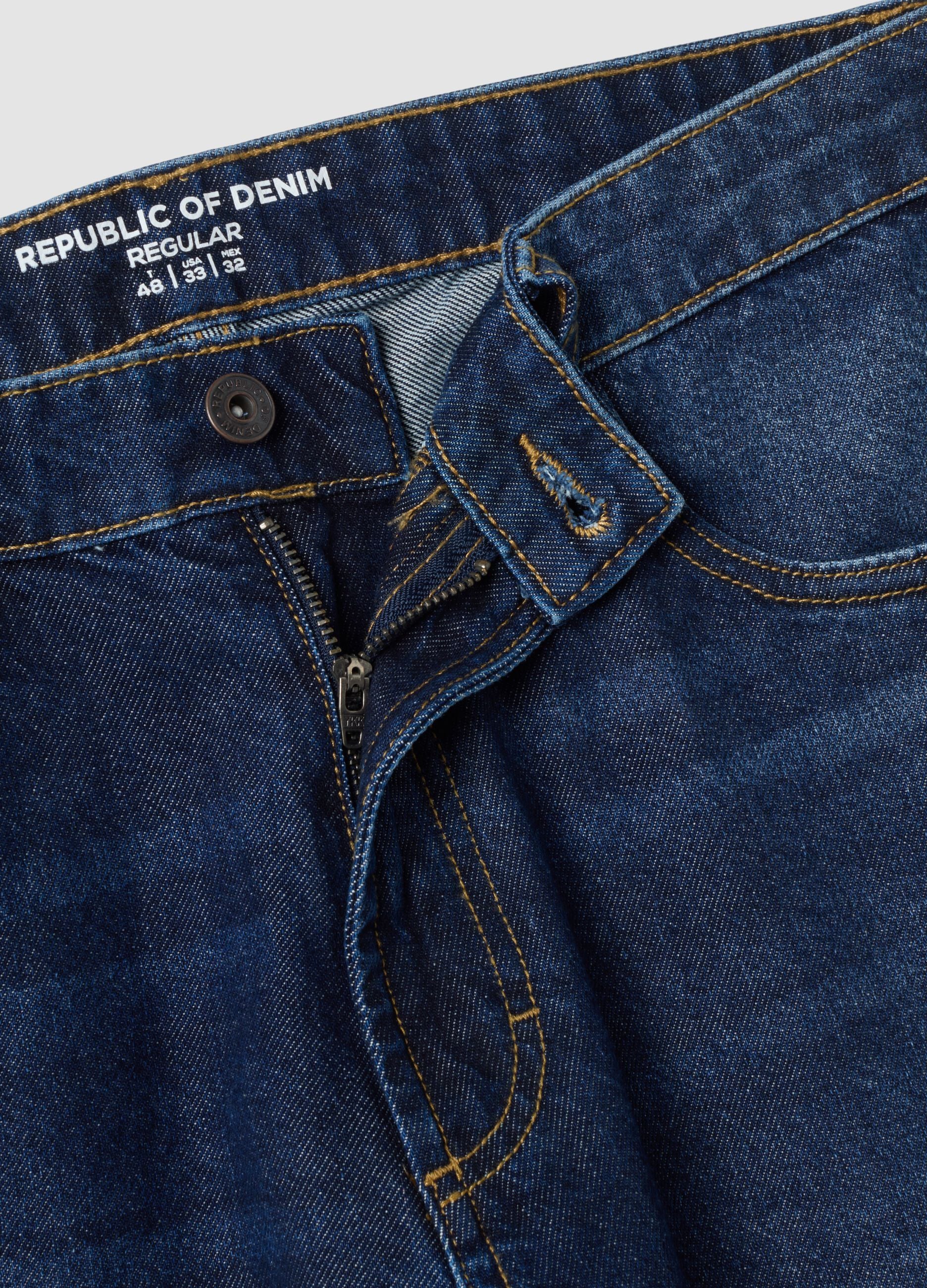 Regular-fit pure cotton denim jeans