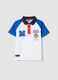 Multicolour stretch cotton oversized fit polo shirt for kids_0