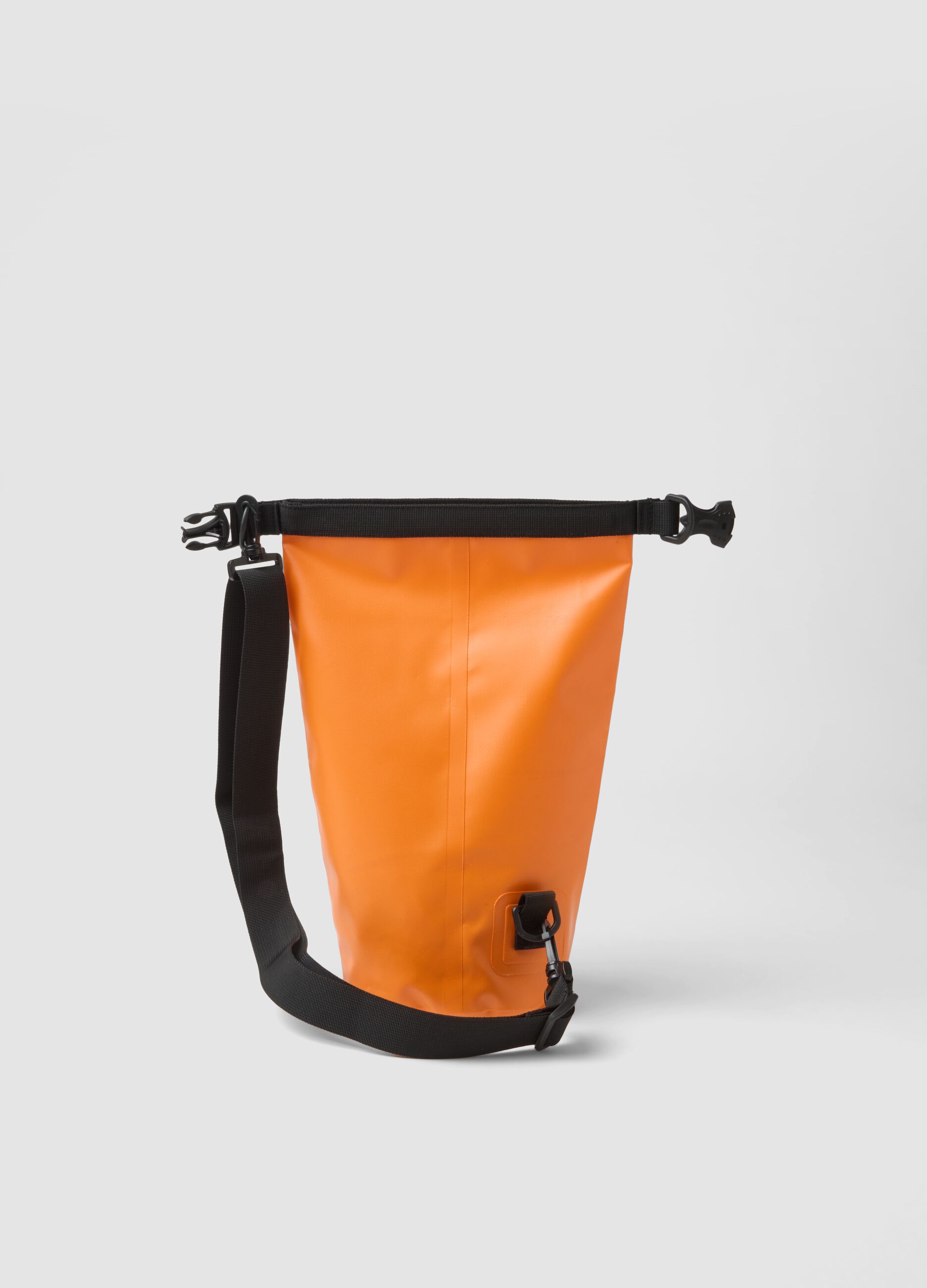 Orange waterproof bag with adjustable shoulder strap