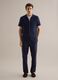 Blue Regular Fit Stretch Cotton Trousers_0