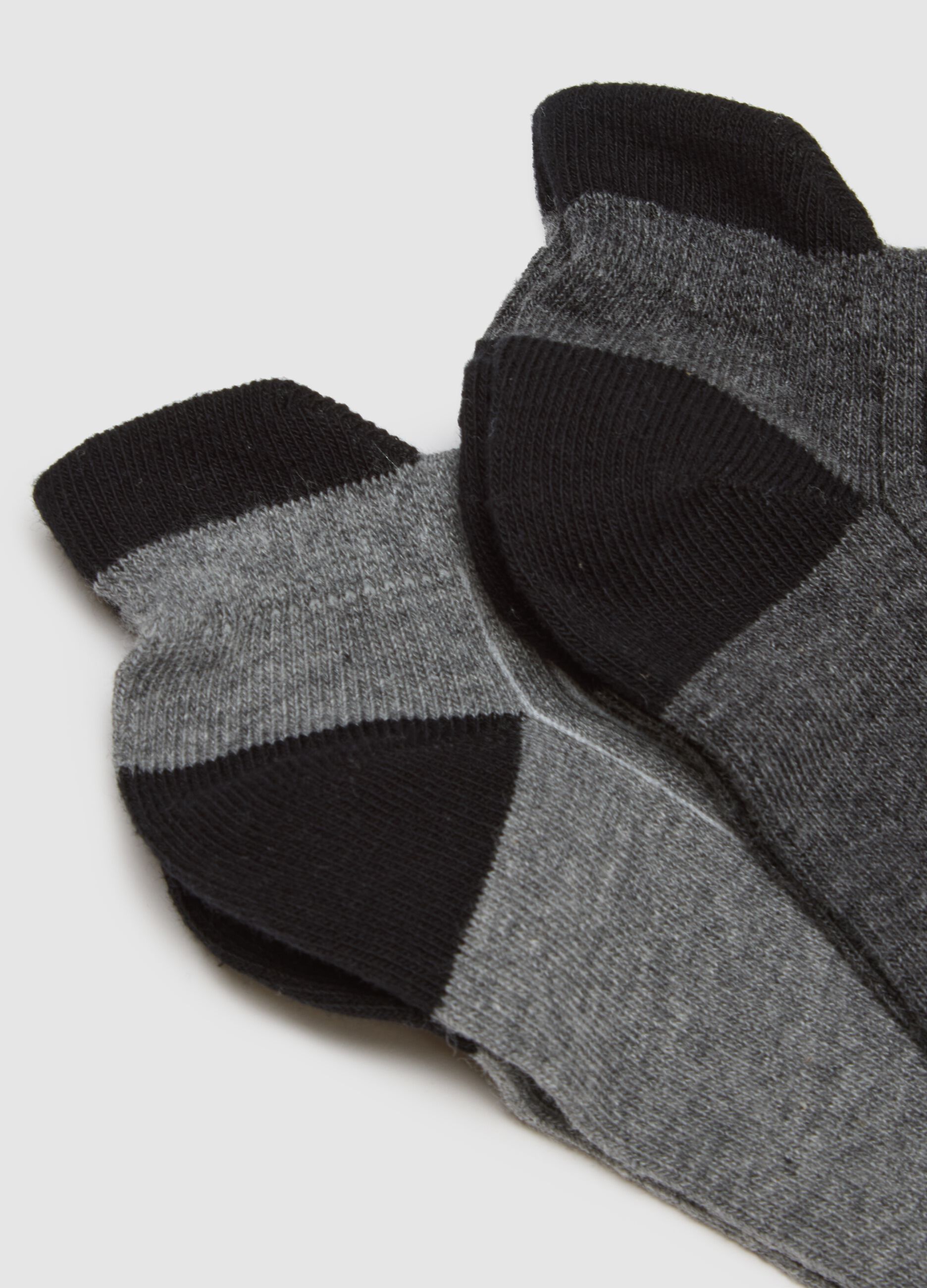 Three-pack of multicolour cotton blend ankle sports socks