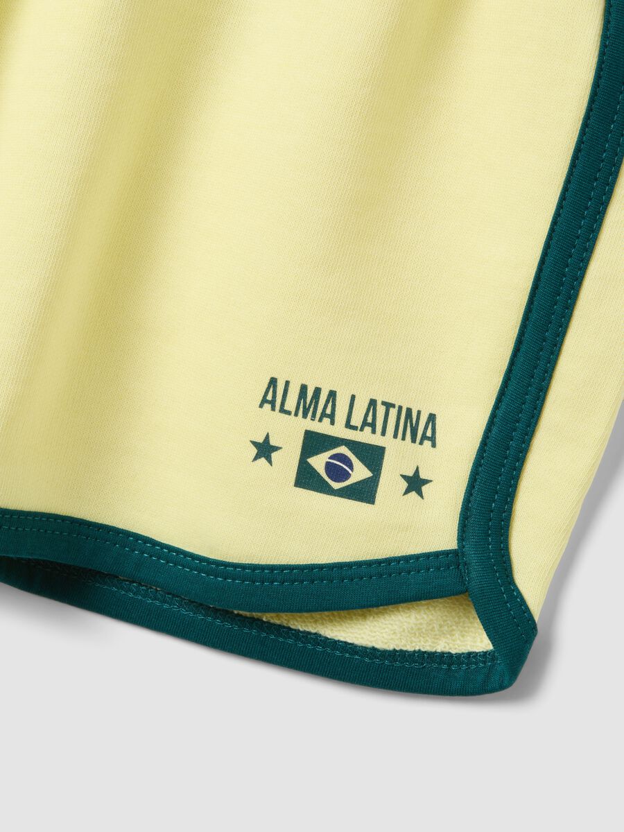 Yellow 100% cotton shorts with elasticated waist, regular fit_5