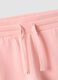Pink regular-fit cotton shorts with elasticated waist for girls_3