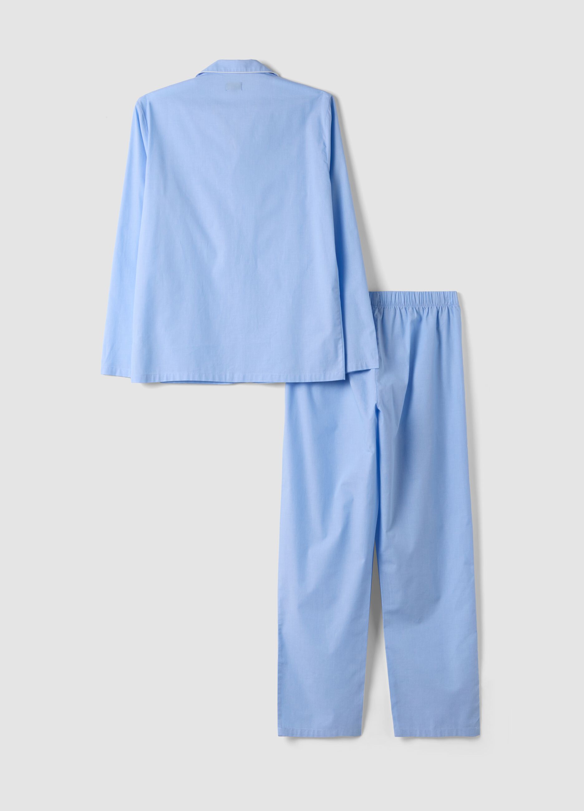 Light blue organic cotton pyjamas with collar