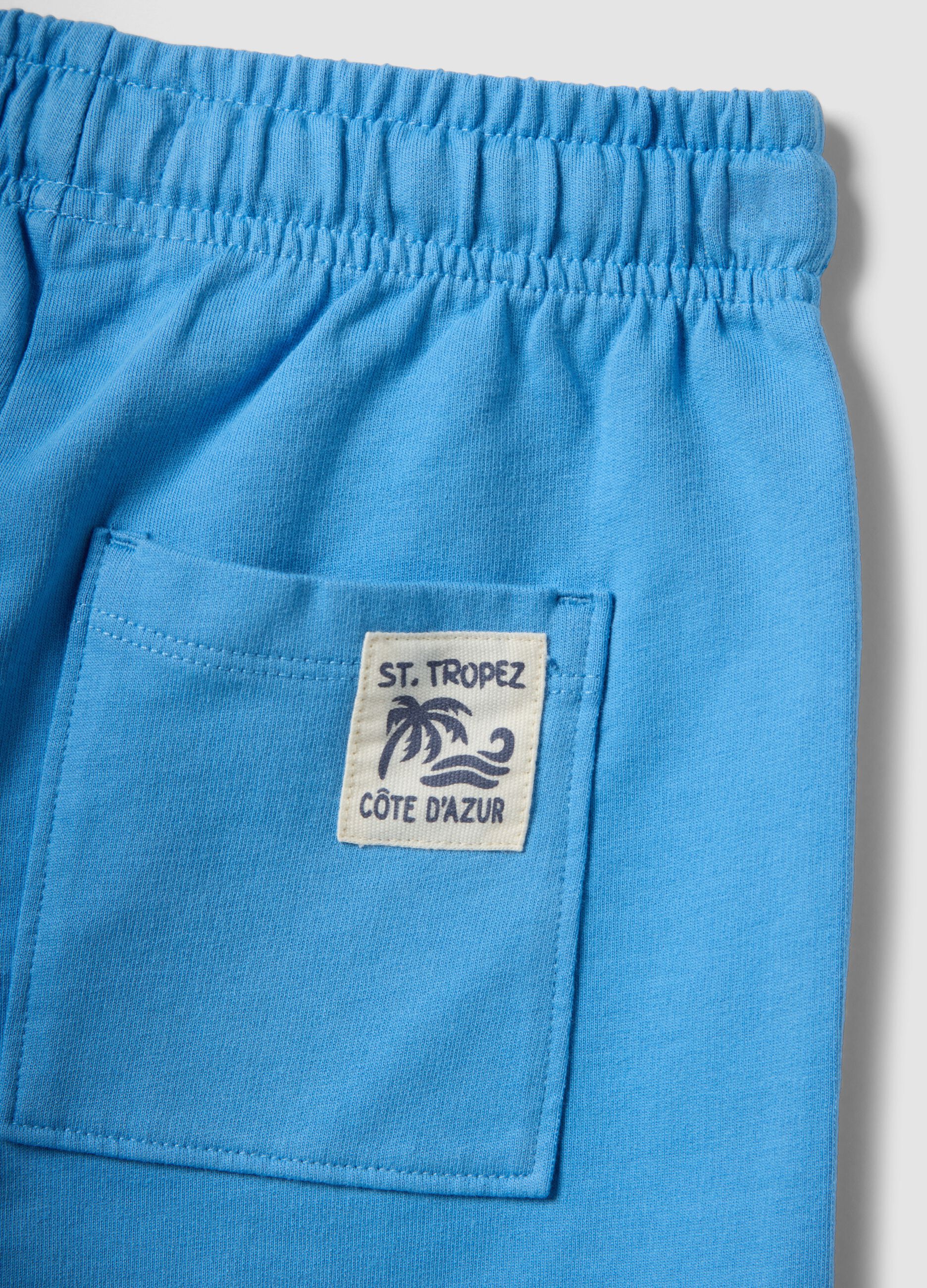 Blue pure cotton regular fit children's shorts