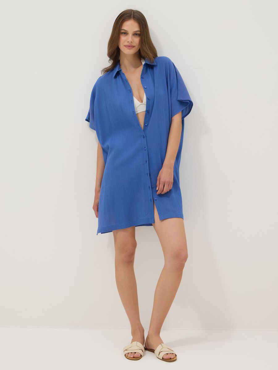 Blue pure cotton kaftan_0