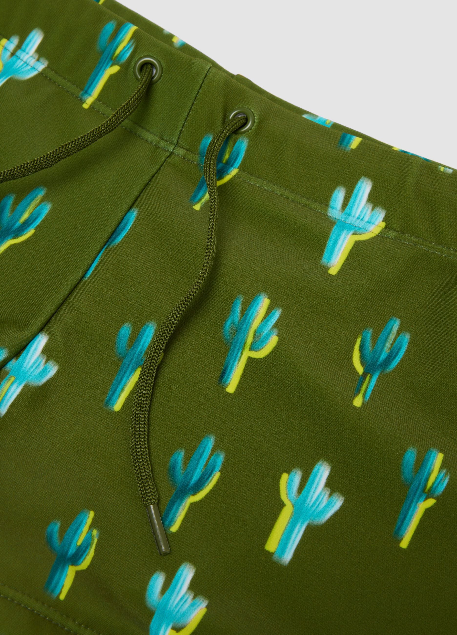 Green stretch swim briefs