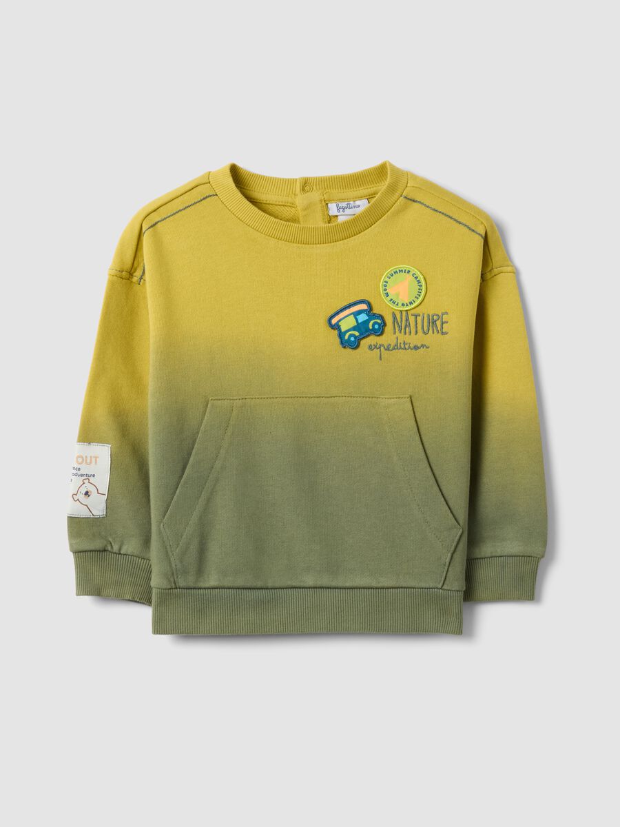 Boys' multicolour pure cotton sweatshirt regular fit with patch_0