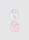 Twin-pack multicoloured pure cotton bibs for babies with embroidery_0