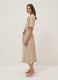 Beige pure cotton shirt dress with belt, regular fit_2
