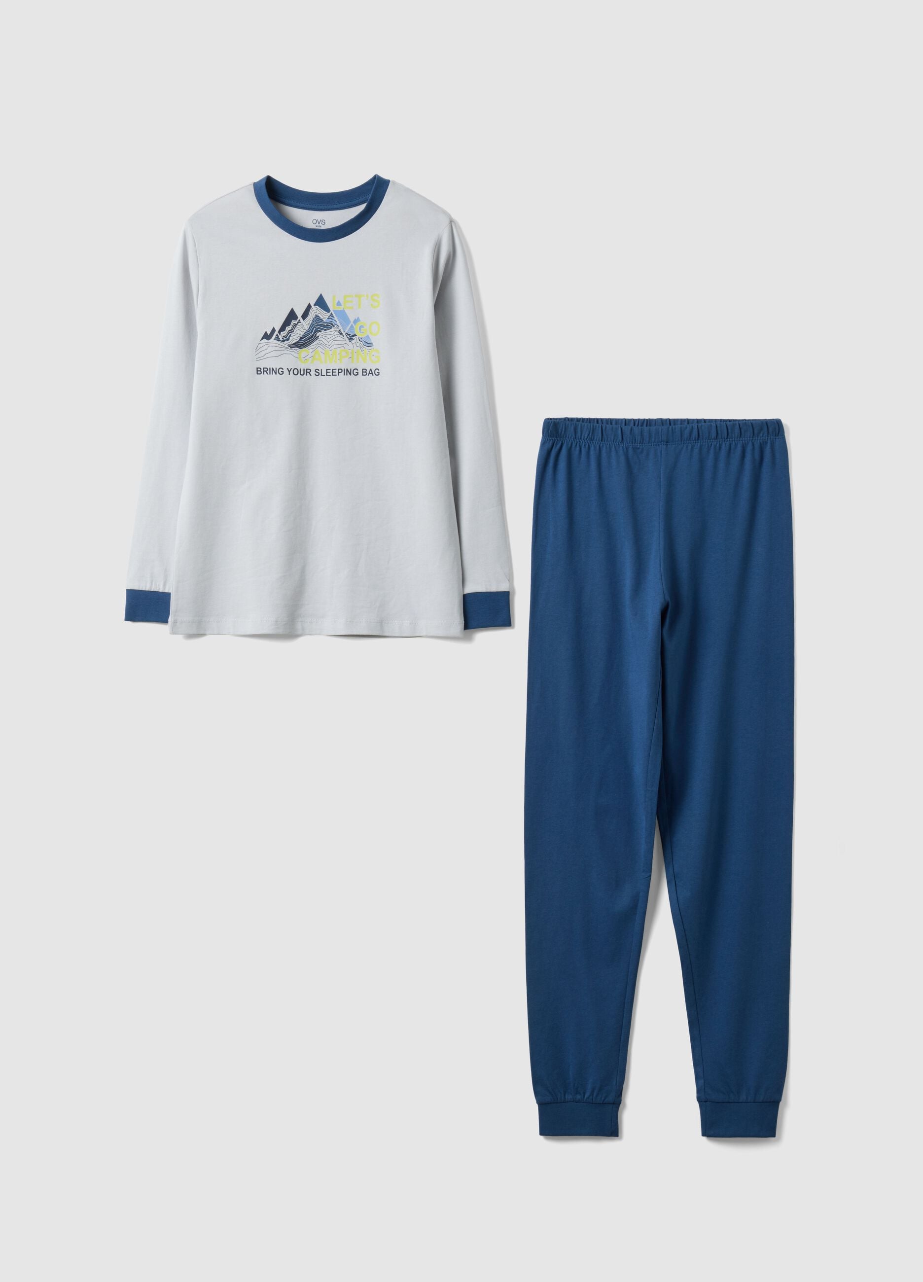 Pigiama in puro cotone multicolor da ragazzo regular fit con stampa