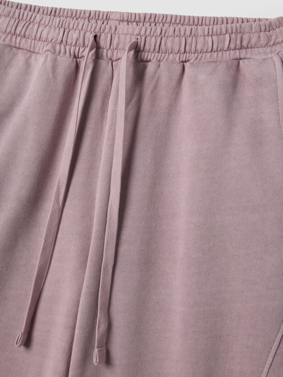Pink wide leg pure cotton jogger trousers_5