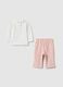 Multicoloured pure cotton sweatshirt set and trousers for infant girls regular fit_1