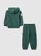 Children's green cotton blend regular fit jogging set_1