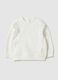White pure cotton sweatshirt regular fit with ruffles for girls_0