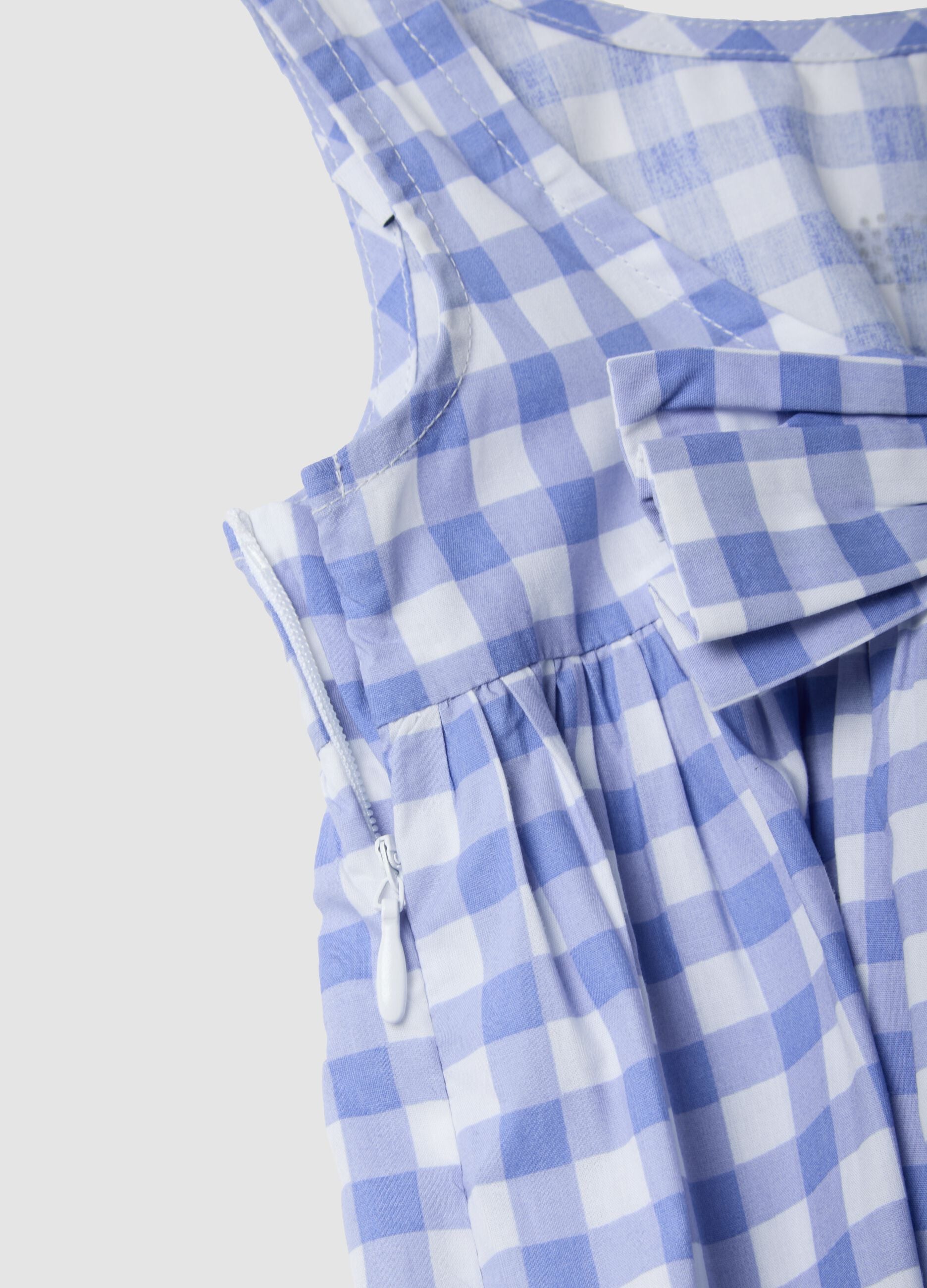 Multi-coloured plaid pure cotton dress for girls in regular fit