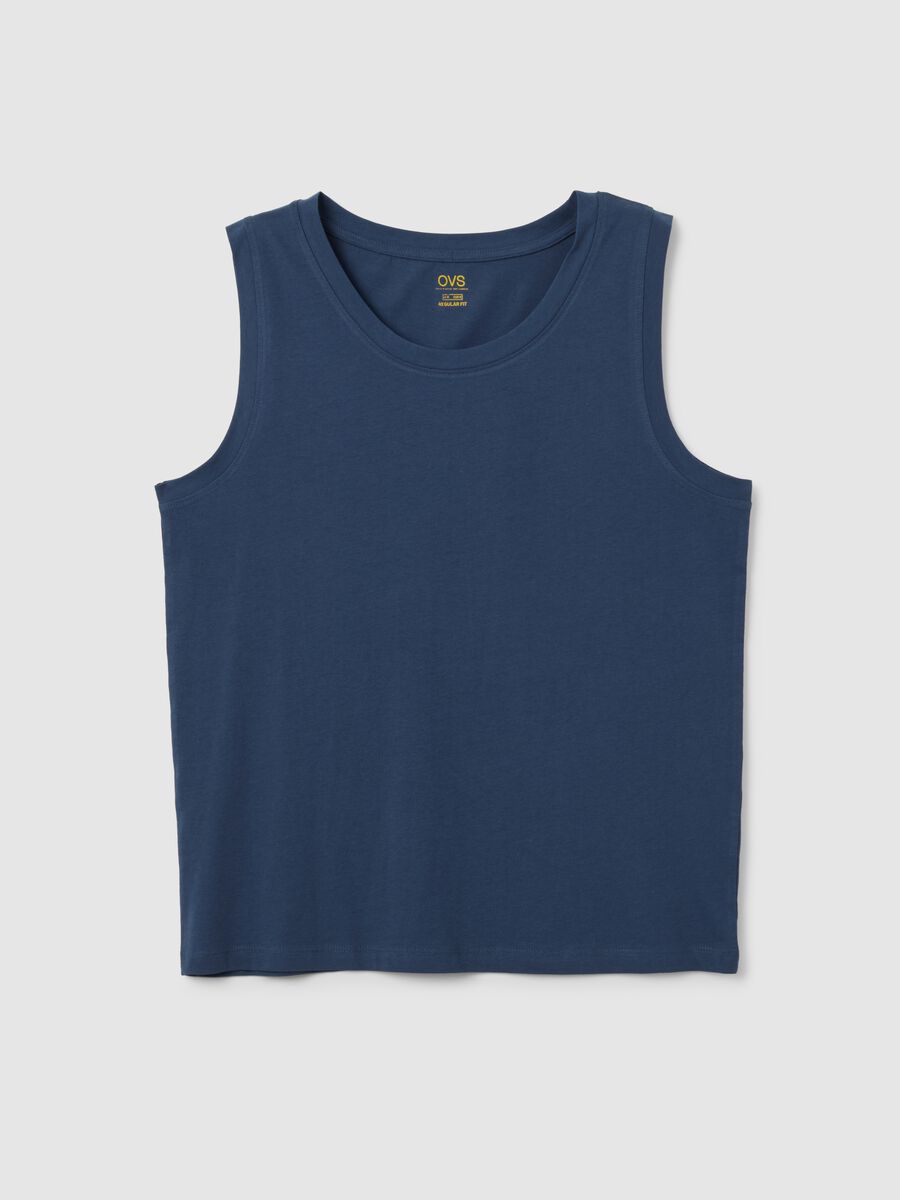 Men's Regular Fit Blue Pure Cotton Vest_4