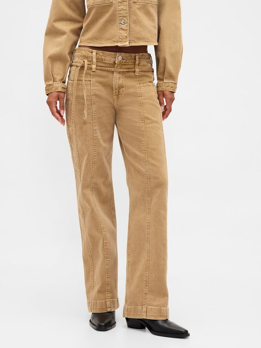 Jeans wide leg in cotone elasticizzato_1