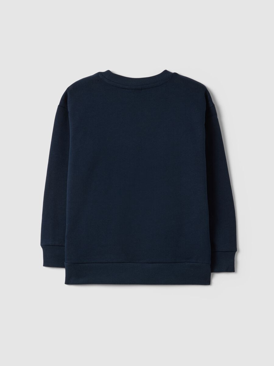 Oversized fit blue cotton blend Sonic print boys' sweatshirt_1