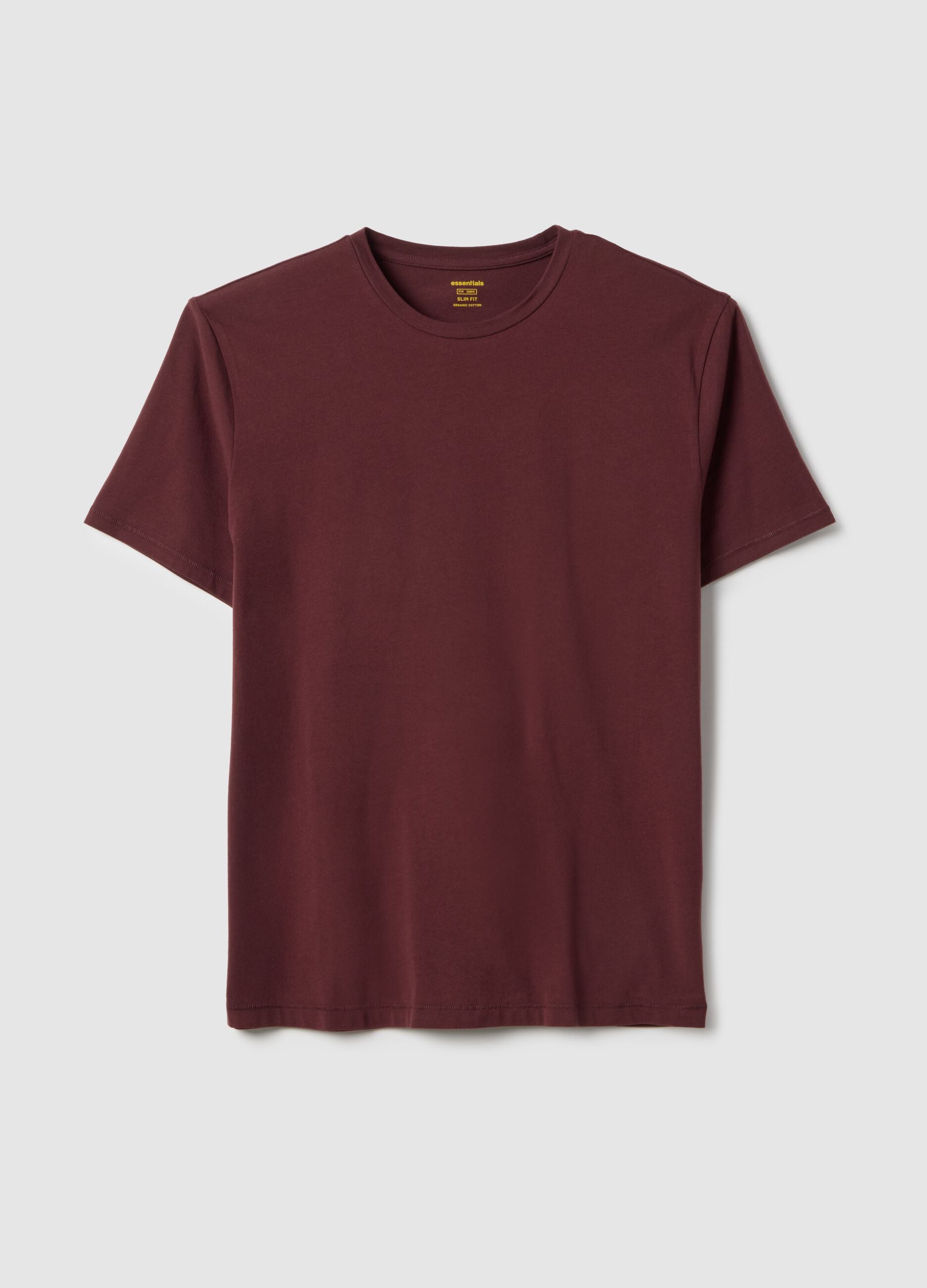 Red slim fit stretchy cotton T-shirt