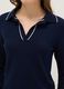Blue regular fit shirt with polo collar and contrast details_3