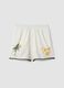 White pure cotton beach shorts with embroidery_4