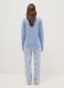 Blue pyjamas in pure cotton regular fit with floral details_2