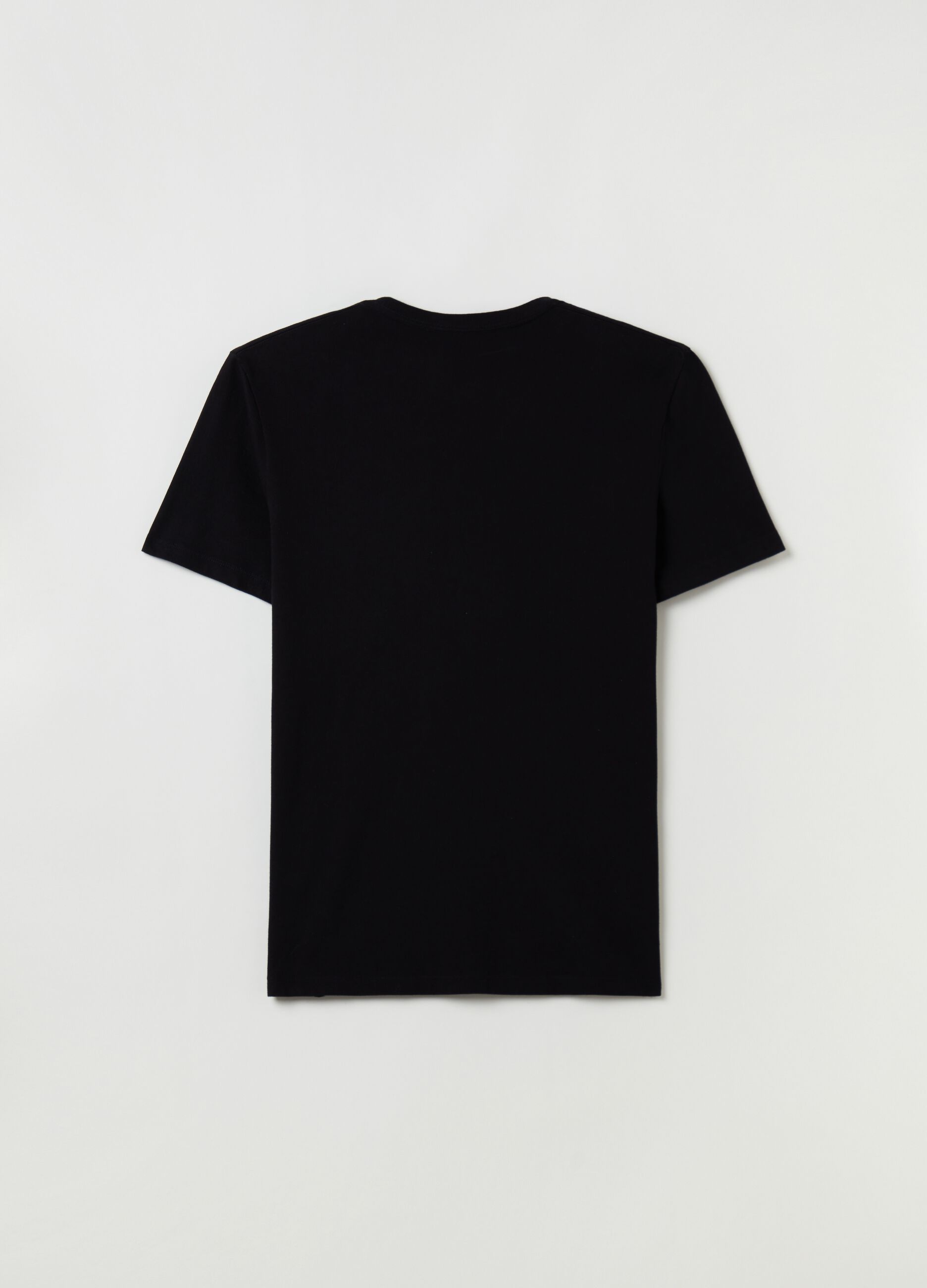 Cotton T-shirt with V neck