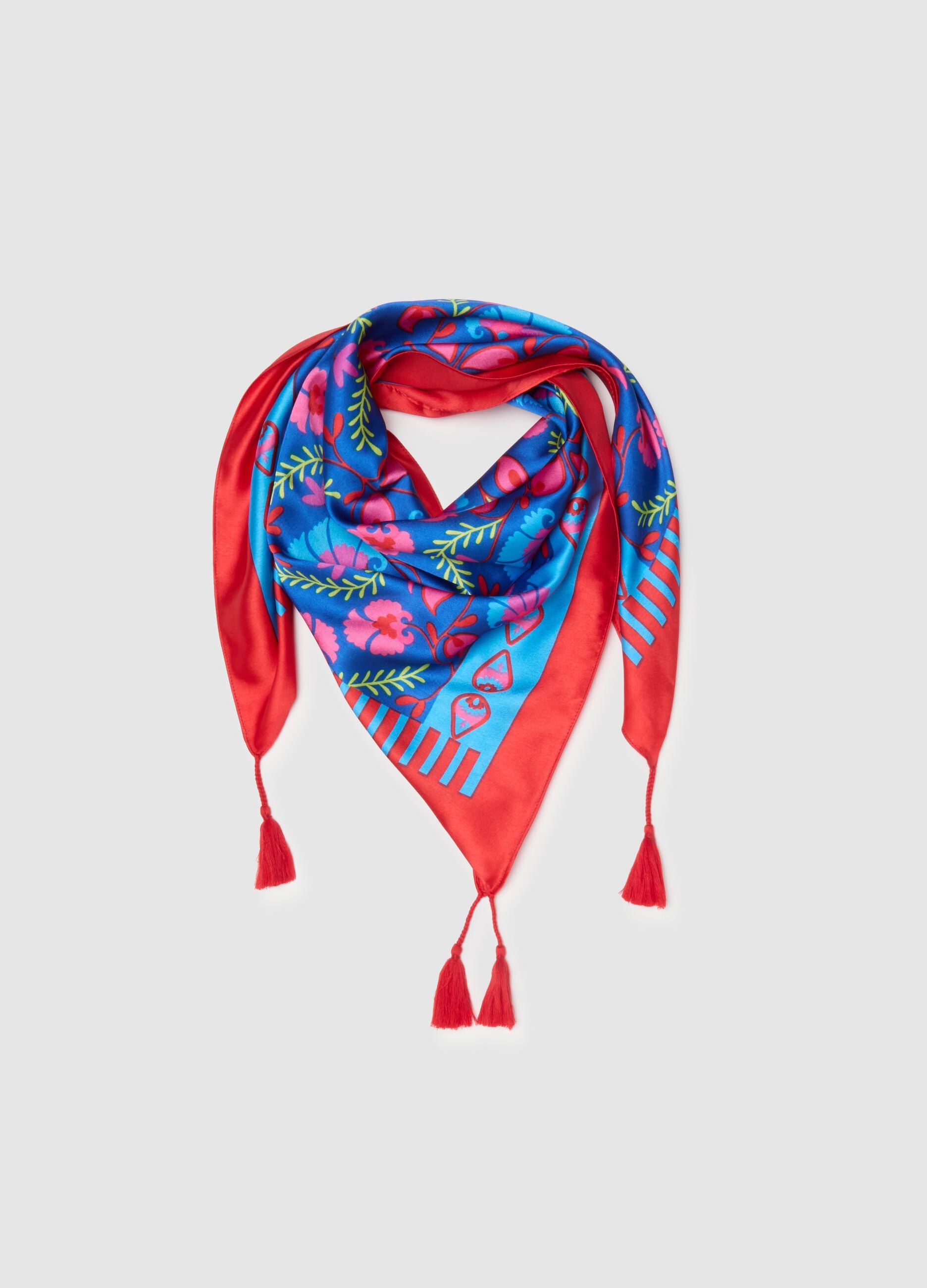 Multicolour Scarf with Tassels