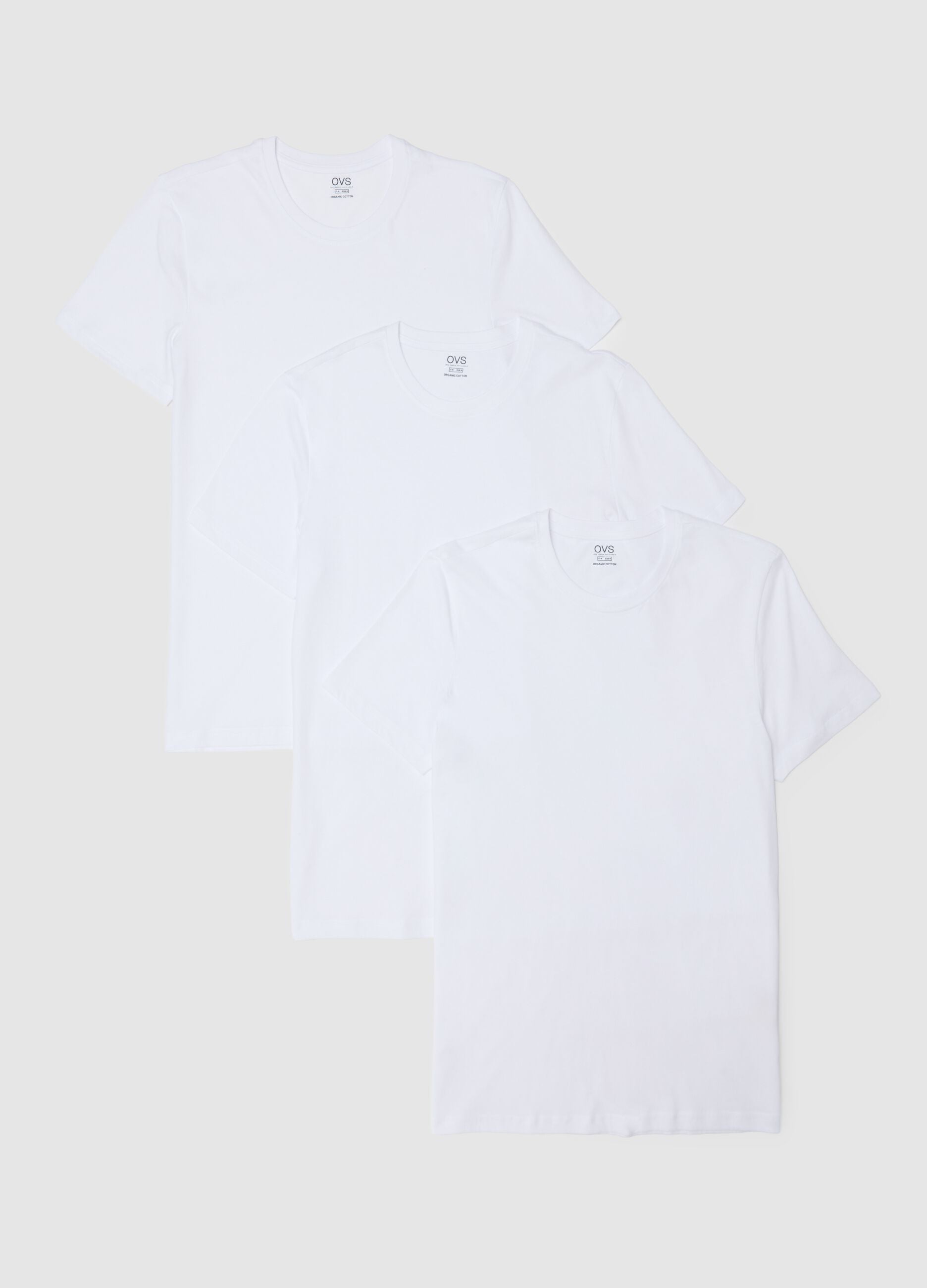 Tripack white crew neck T-shirts in pure cotton regular fit