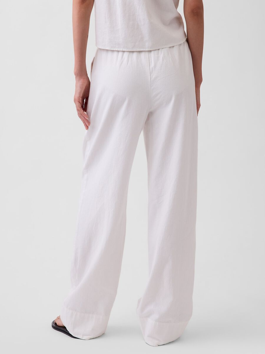 Pantaloni a palazzo in misto lino_2