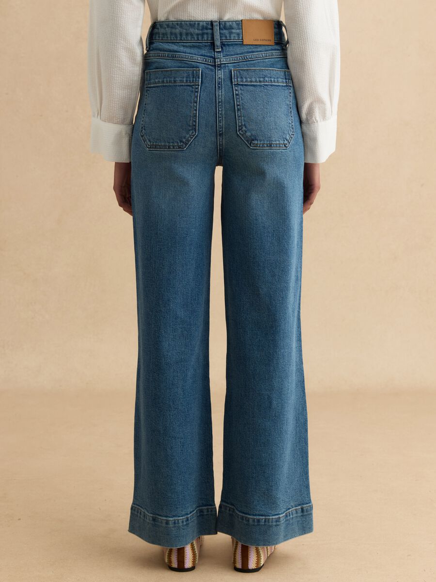Stretch denim cotton trousers regular fit_3