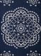 Blue pure cotton beach towel with decorative print_2