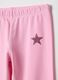 Slim fit pink elasticated cotton leggings for girls with star detail_2