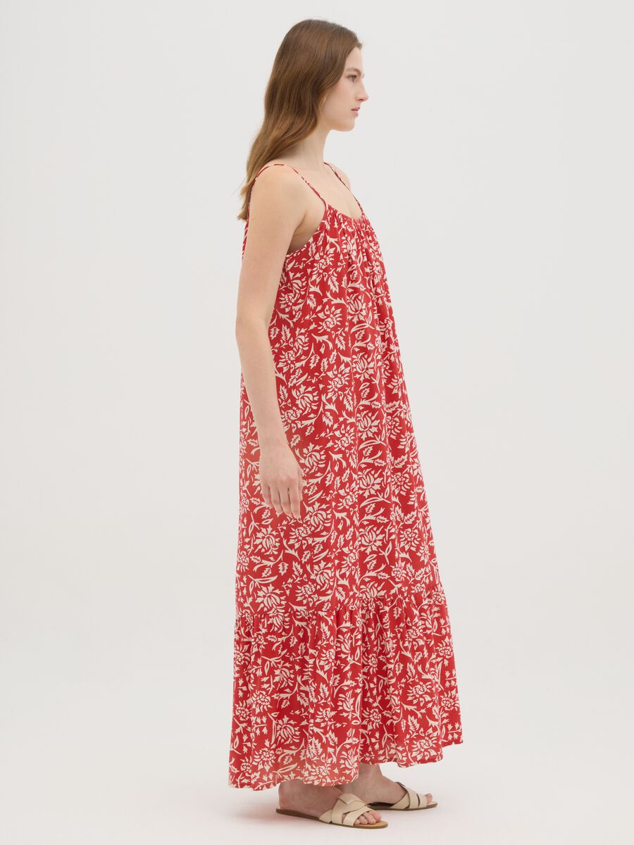 Women's long dress in multicoloured viscose wide fit_1