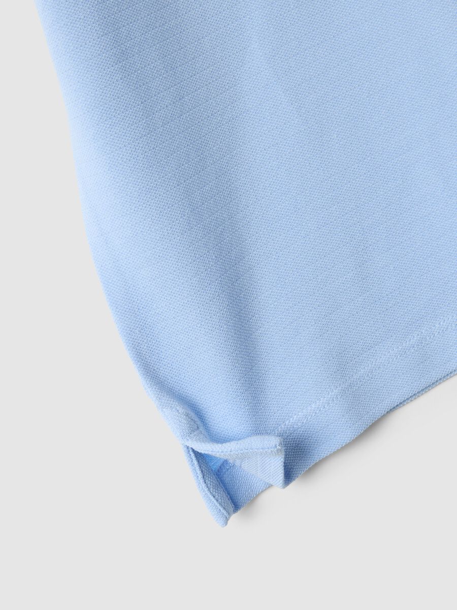 Regular fit blue cotton polo shirt for children_2