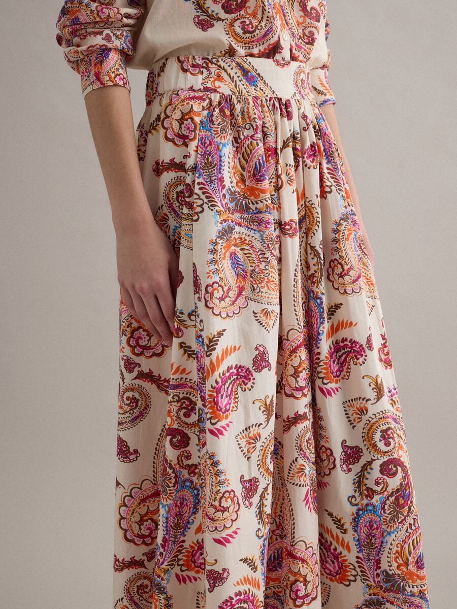 Multicoloured pure cotton maxi skirt_4