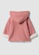 Pink hooded jacket in pure organic cotton for baby girl_1
