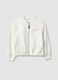 Girls' white regular fit jacket with embroidery_0