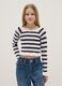 Girl's multicolour striped viscose blend fitted top_0