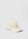 Beige pure cotton baseball cap with adjustable closure_0
