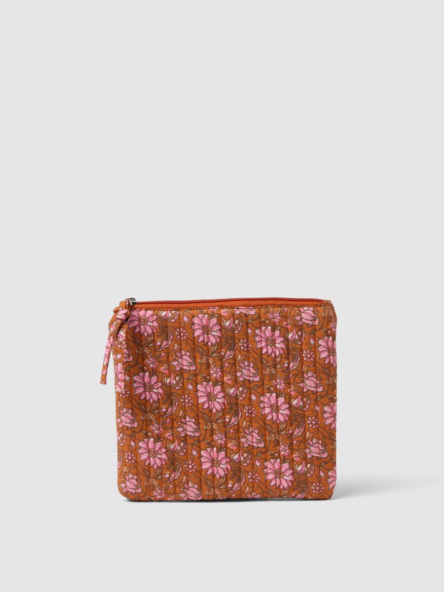 Pochette in puro cotone multicolor con fantasia floreale_0