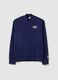 Blue cotton blend jacket regular fit with buttons and Everlast logo_4