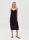 Black midi dress with spaghetti straps_0