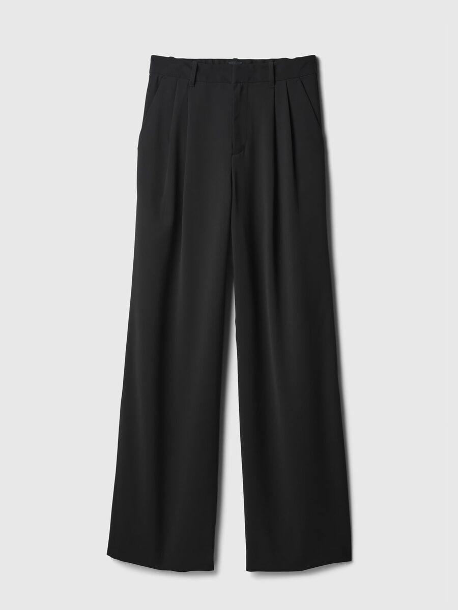 Pantaloni a palazzo a vita alta con pinces_6